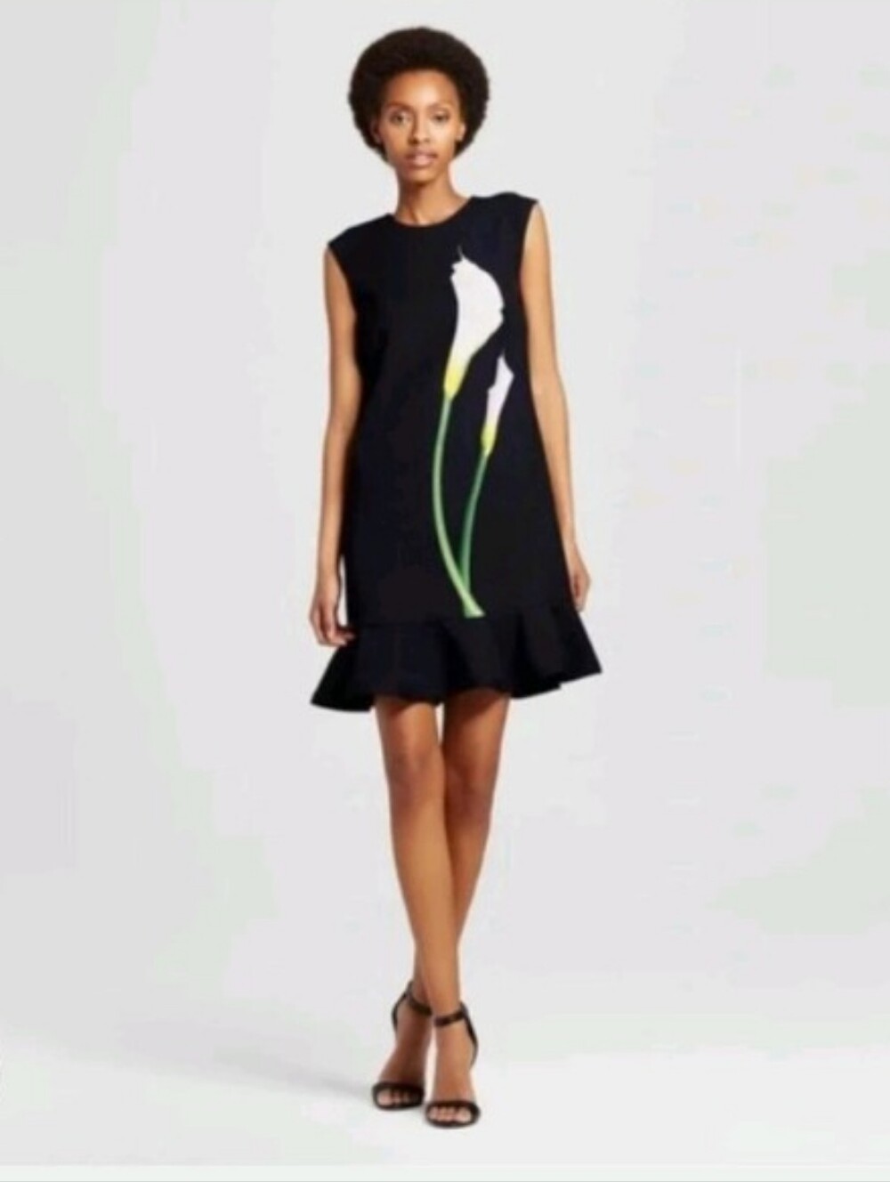 Victoria Beckham X Target Lily Print Crew Neck Peplum Dress Sz L